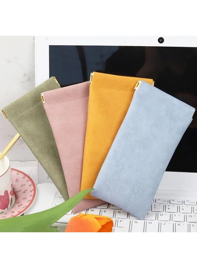 Soft PU Leather Sunglasses Pouch with Snap Closure – Lightweight Eyewear Protector - Image 2